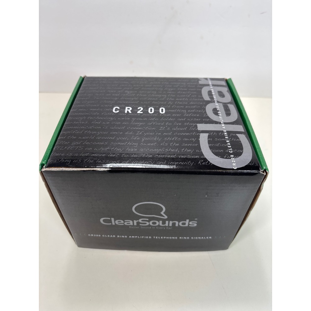 ClearSounds ClearRing CR200 Amplified Telephone Ring Signaler Visual Alert Black